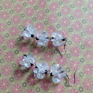Clear Floral Drop Earrings ( Winter- themed)